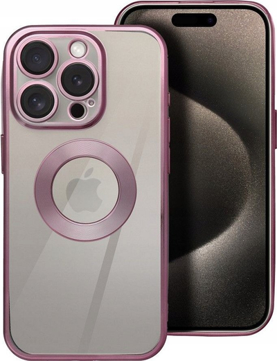 Mbulesë telefoni Glam për iPhone 11, TPU, transparente, rozë powder