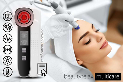 Pajisje galvanike për fytyrë BeautyRelax Multicare, 6 në 1, terapi LED, e bardhë