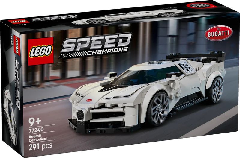 Set LEGO Speed Champions Bugatti Centodieci 77240, makinë sportive, shumëngjyrësh