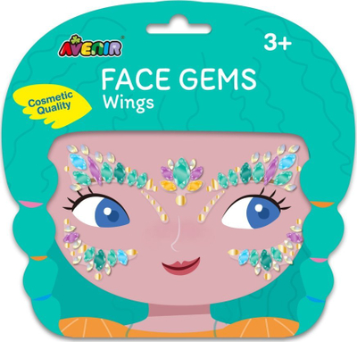 Stickers fytyre Great Gizmos Avenir Face Gems Wings, për kalamaj, shumëngjyrëshe