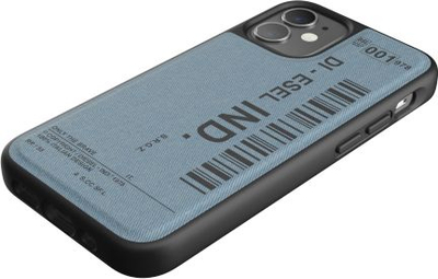 Kapak telefoni Diesel Moulded Case Denim FW20 për iPhone 12 mini, denim, blu