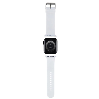 Rrip ore Karl Lagerfeld NFT Choupette për Apple Watch 42/44/45mm dhe Ultra, gome, i bardhë
