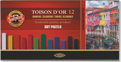 Set pastelë të butë KOH-I-NOOR Toison D’or, 12 copë, shumëngjyrëshe