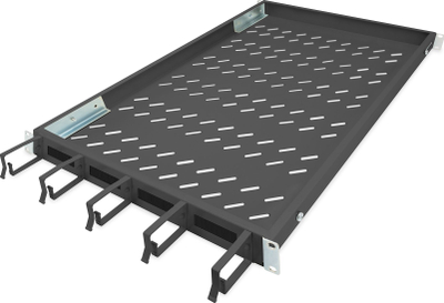 Rafth rrjeti Digitus Shelf, për kabllo, metal, i zi