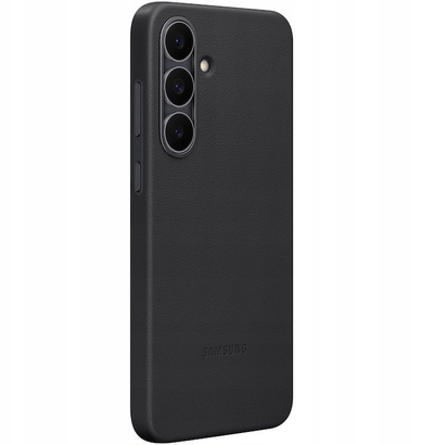 Futrollë Samsung Kindsuit Faux Leather për Galaxy S25 FE, lëkurë sintetike, e zezë