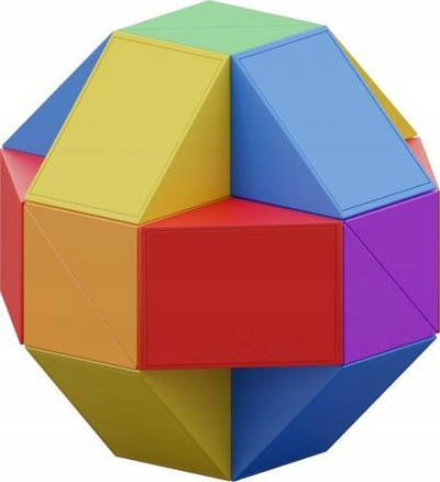Lodër puzzle NexCube Cobra Goliath, që kthehet në 100 forma, me shumë ngjyra