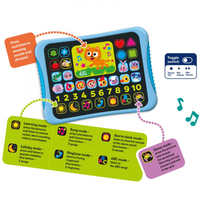 Tablete edukative për fëmijë My First Interactive Tablet, mësim interaktiv, tinguj dhe meloditë, shumëngjyrëshe