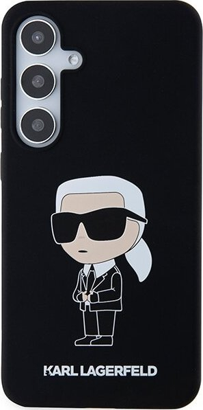 Kapak telefoni Karl Lagerfeld Ikonik NFT Liquid Silicone për Samsung Galaxy S24, cover mbrapa, i zi