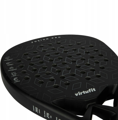 Raketë padel VirtuFit Fusion Pro VF12007, formë loti, material EWA, e zezë