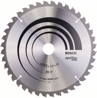 Teh sharre Bosch Optiline Wood, 254 x 30 mm, 40 dhëmbë