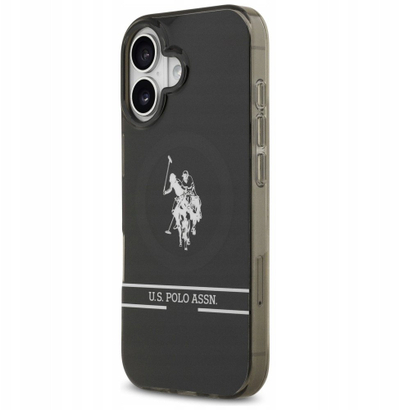 Mbulesë telefoni U.S. Polo DH Bottom Stripe Logo MagSafe, për iPhone 17, e zezë