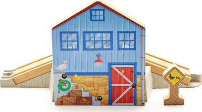 Дрвена играчка воз Fisher Price Томас Wooden Railway Duck Pond Crossing, дрвен сет, за деца