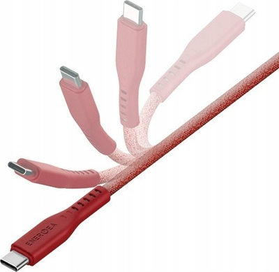 Kabllo karikimi Energea Cable Flow, USB C në USB C, 1.5m, 240W 5A PD, e kuqe