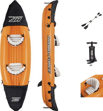 Кајак на надувување Bestway Hydro-Force Lite-Rapid X2, 2 лица, 321 x 88 cm, портокалова боја