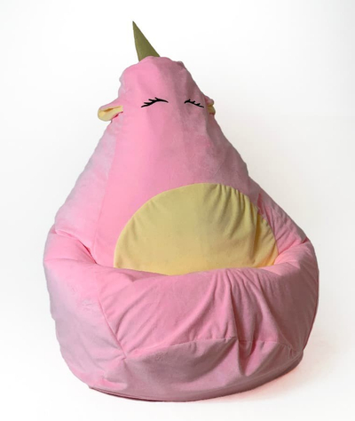 Sako sedie Go Gift Bean Bag Pouf Pink Unicorn XL, 130 x 90 cm, rozë