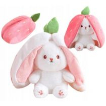 Lodër pelushi Ciuciubabka Magic Rabbit, lepurush 50cm, me kapuç luleshtrydhe, i bardhë me rozë