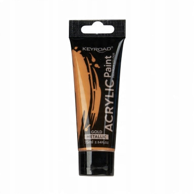 Ngjyrë akrilike Keyroad, 75ml, metalike, ngjyrë ari