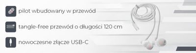 Kufje in-ear Aiwa ESTM-50USB-C WT, me USB-C, ngjyrë e bardhë