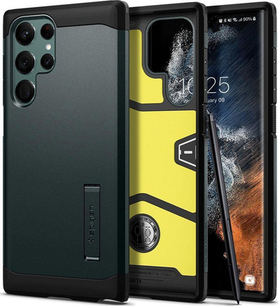 Mbrojtëse Spigen për Galaxy S22 Ultra, e gjelbër