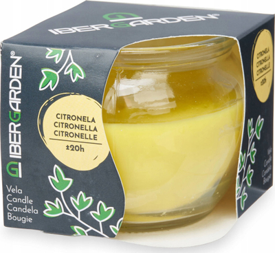 Kandil aromatik Bigbuy Home Citronella, 7.5 x 6.5 x 7.5 cm, i verdhë