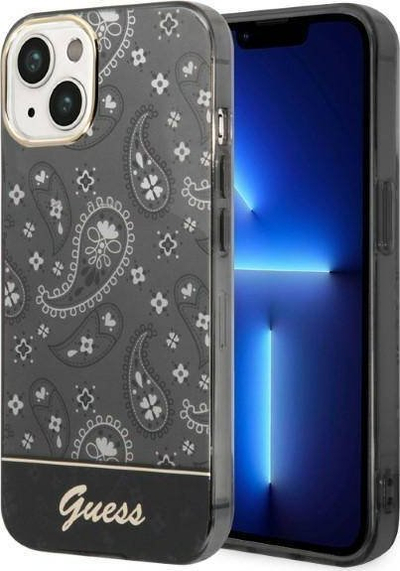 Mbulesë telefoni Guess Bandana Paisley për iPhone 14 Plus 6.7", hardcase, e zezë