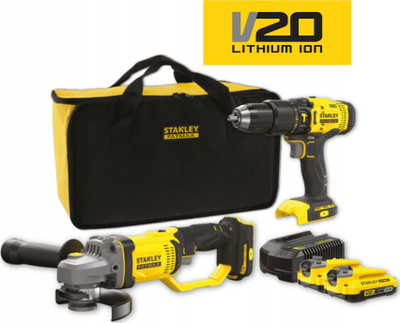 Set veglash Stanley Fatmax V20 SFMCK471D2S, trapan me goditje 18V, gërryëse 18V, me bateri