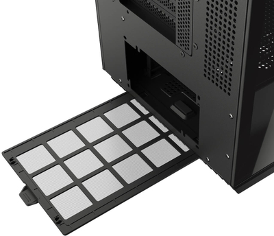 Kasje PC Cougar FV270 RGB Gaming Mid Tower, ATX E ATX Micro ATX Mini ITX, xham i lakuar i temperuar, e zezë
