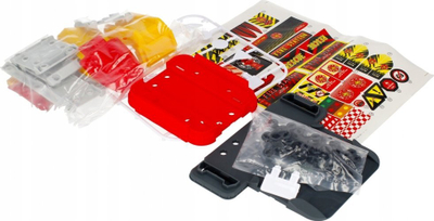 Set loje Mega Creative Ejection Garage Fire Station, parkim makine, 27x28x6cm, i kuq