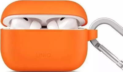 Mbrojtëse Uniq Vencer për AirPods Pro 2, silikoni, me karabinë, portokalli