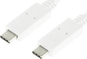 Kabllo USB LogiLink CU0131, USB C në USB C, 1 m, e bardhë
