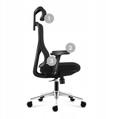 Karrige zyre ergonomike Mark Adler Manager 3.3, me mbështetje lumbare, e zezë