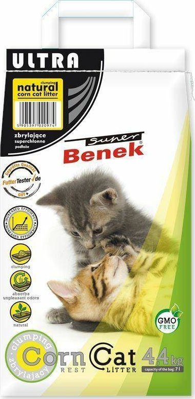 Rërë higjienike për mace CERTECH Super Benek, 7L, misër natyral