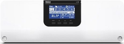 Panel kontrolli për ngrohje nën dysheme L-12 Tech, 12 zona, WiFi, i bardhë