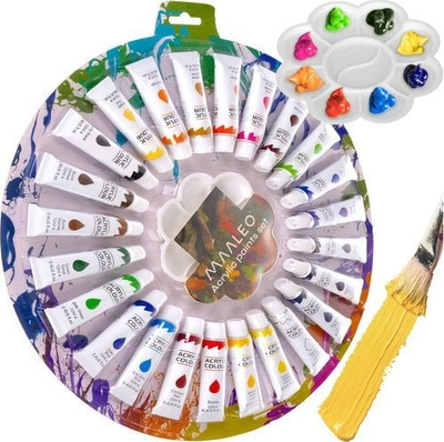 Set bojrash akrilike Maaleo 24725, 24 ngjyra, tuba 12 ml, shumëngjyrëshe