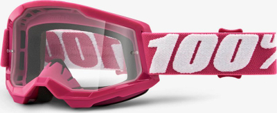 Syze motokrosi 100% STRATA 2 FLETCHER, xham i tejdukshëm anti-fog, lente polikarbonat, fuksia