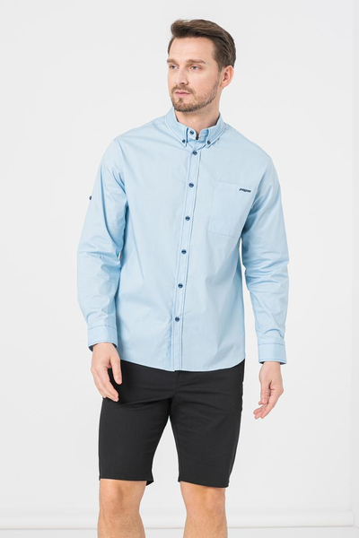 Këmishë për meshkuj, me mëngë të gjata, slim fit, e bardhë