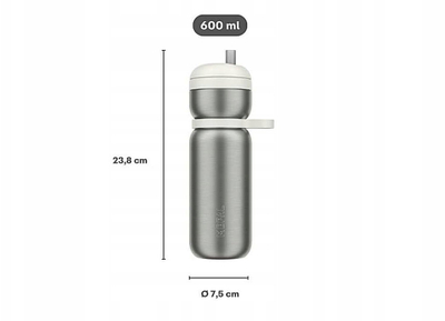 Shishe sportive termike Mepal Active, 600 ml, çelës Twist, e bardhë