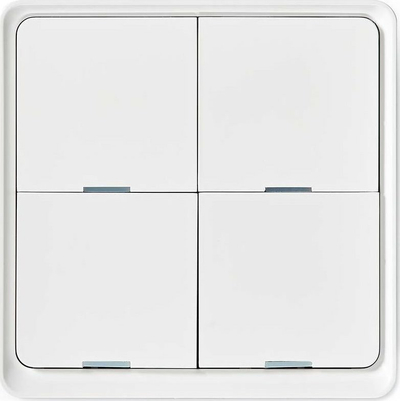 Çelës muri smart ZigBee Tuya, 4 butona, pa tela, i bardhë