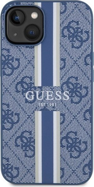 Mbulesë telefoni Guess 4G Printed Stripes MagSafe për iPhone 14 Plus, hardcase, blu
