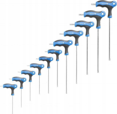 Set çelësash Torx Hogert Technik HT1W881, 10 copë, bisht T 75-200 mm, blu e zezë