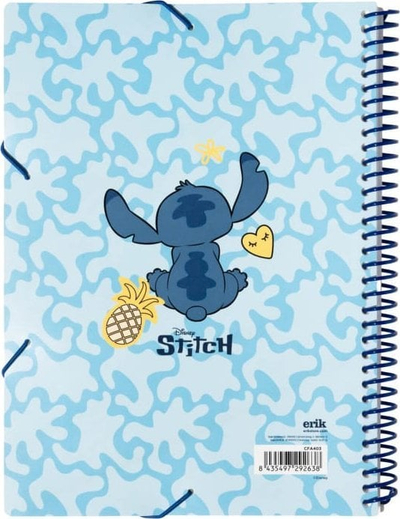 Dosje Disney Stitch, A4, 30 xhepa transparentë, me goma