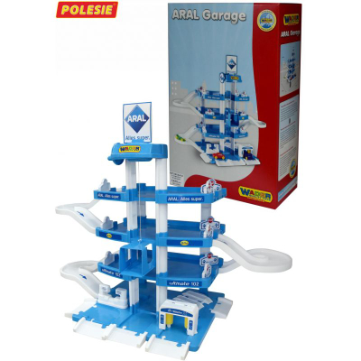 Lodër garazh Polesie ARAL Garage 2, 4 kate, plastikë, blu me të bardhë