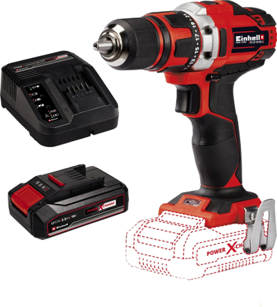 Vidërrues pa kabllo Einhell TE-CD 18/40, 18V, bateri 2.5Ah, i kuq