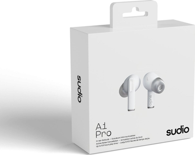 Беспроводни слушалки Sudio A1 Pro, во уво, ANC, бели