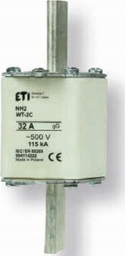 Siguresë NH ETI NH2C, 100A gG, 500V, e bardhë