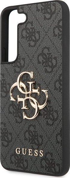 Kllëf telefoni Guess 4G Big Metal Logo për Samsung Galaxy S23, poliuretani, lëkurë eko, gri