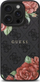 Mbulesë telefoni Guess 4G Flowers Print MagSafe për iPhone 16 Pro, TPU PC, e zezë
