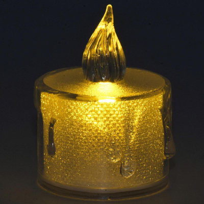 Kandil dekorativ LED akrilik, 3.6x5cm, me bateri, i bardhë