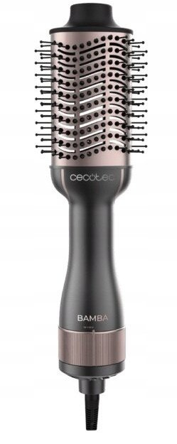 Furçë ajri e nxehtë Cecotec Bamba CeramicCare Unique, 1200W, 2 në 1, e zezë rozë