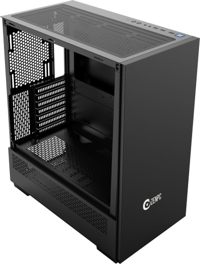 Kuti kompjutri ZENPC Z3 Solid, midi tower, panel xhami, e zezë